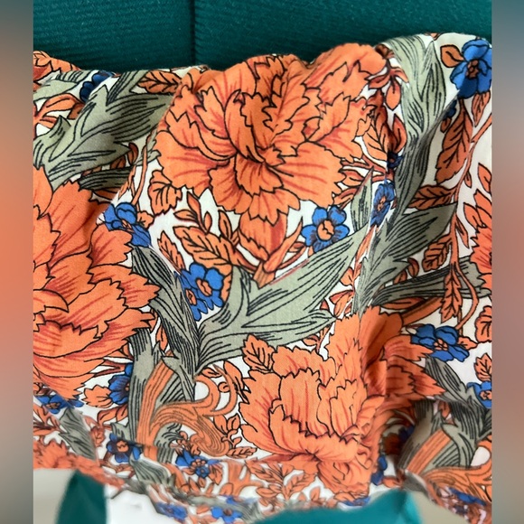 ZARA Poplin Floral Printed Crop Top w/ Puff Sleeves Size L NWT, * Read Detail * - Picture 4 of 16